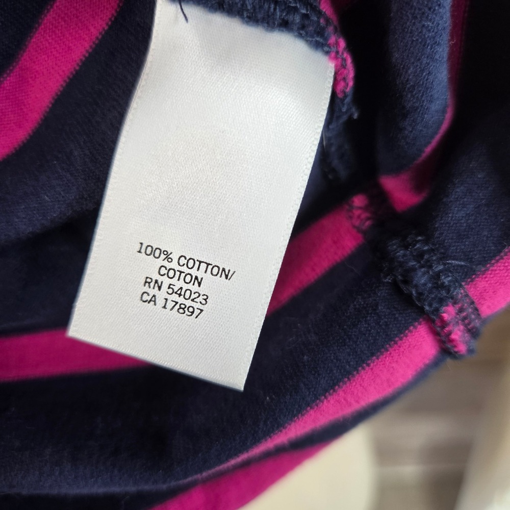 Banana Republic Womens Navy Pink Striped Boat Neck 3/4 Sleeve Shift Dress M - Picture 5 of 6